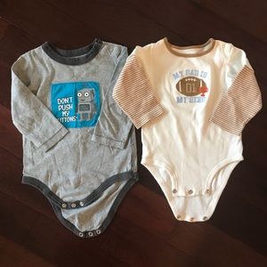 Two Long Sleeve Boys Onesies Size 18 Months